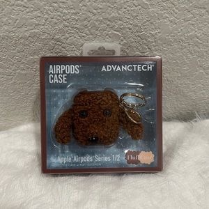 Advanctech Fluff Airpods Case For Apple Airpods Series 1/2-Brown Poodle ~ New